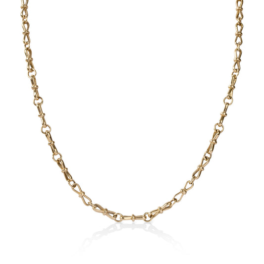 14ky Round and Bow Alternating Link Chain
