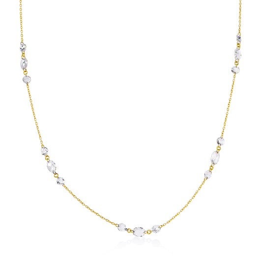 14ky 2.75ctw Rose-Cut Diamond Station Necklace