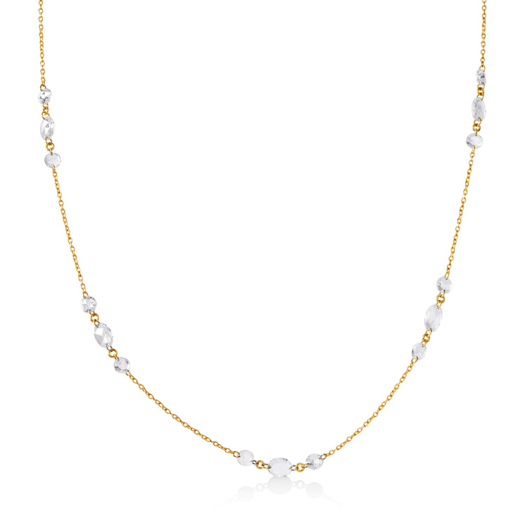 14ky 2.75ctw Rose-Cut Diamond Station Necklace