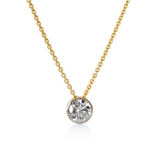 .98ct Floating Bezel Natural Diamond Necklace