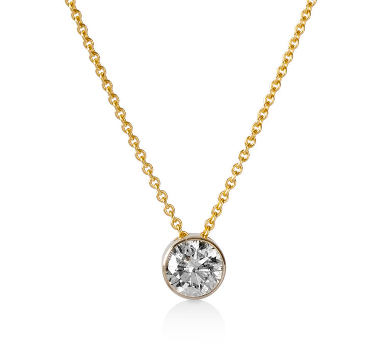 .98ct Floating Bezel Natural Diamond Necklace