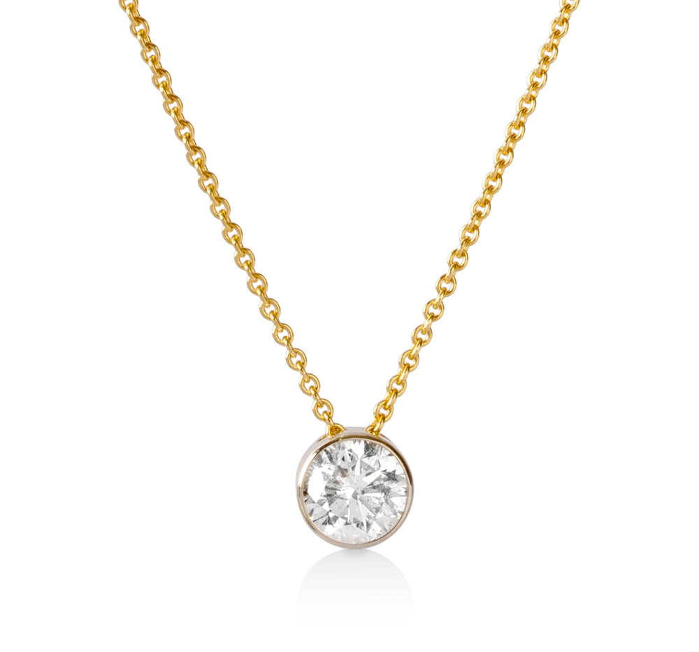 .98ct Floating Bezel Natural Diamond Necklace