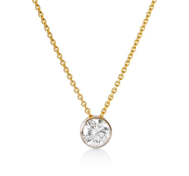 .98ct Floating Bezel Natural Diamond Necklace