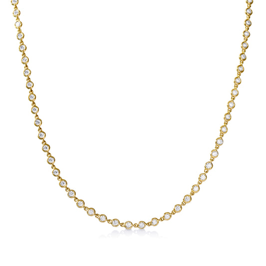 14ky 2.21ctw Bezel Link Diamond Necklace