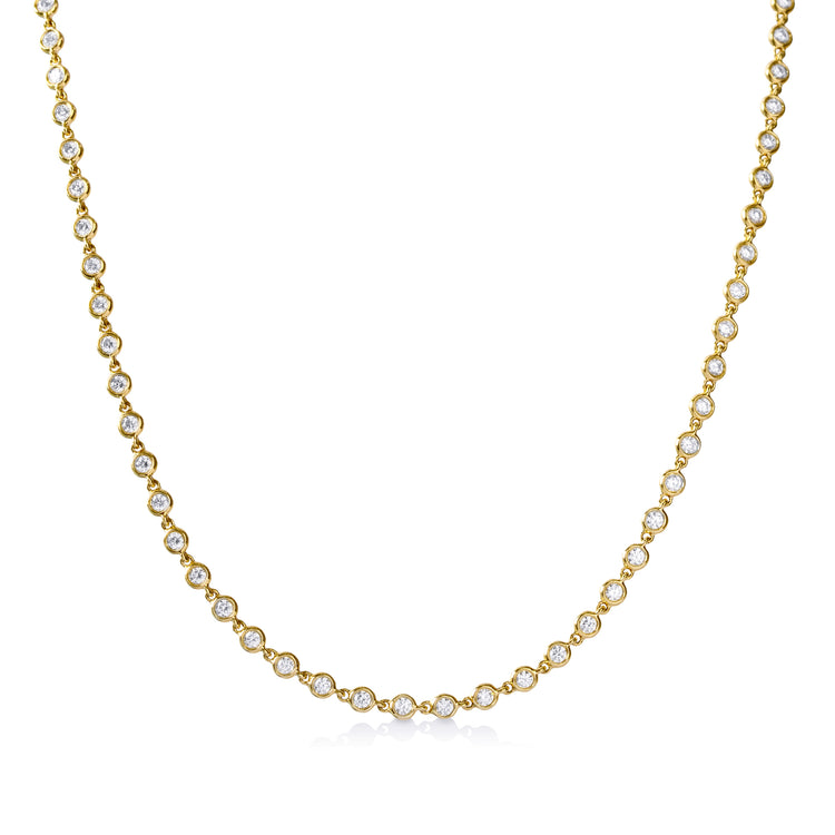 14ky 2.21ctw Bezel Link Diamond Necklace