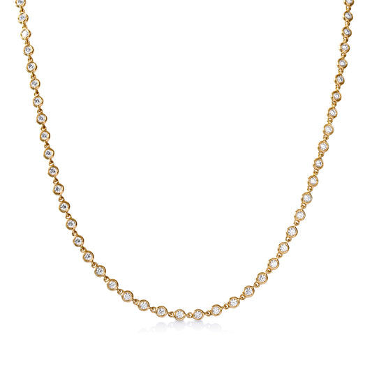 14ky 2.21ctw Bezel Link Diamond Necklace