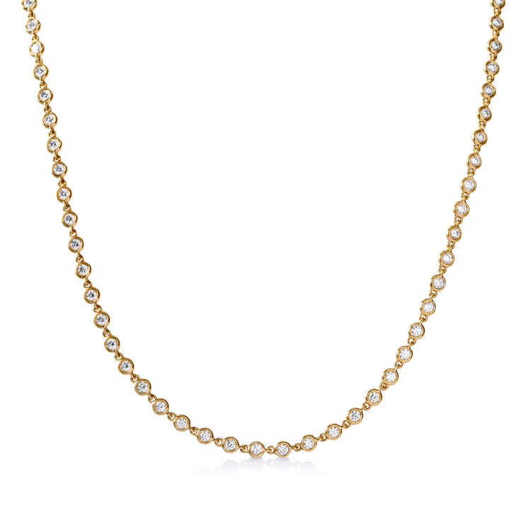 14ky 2.21ctw Bezel Link Diamond Necklace
