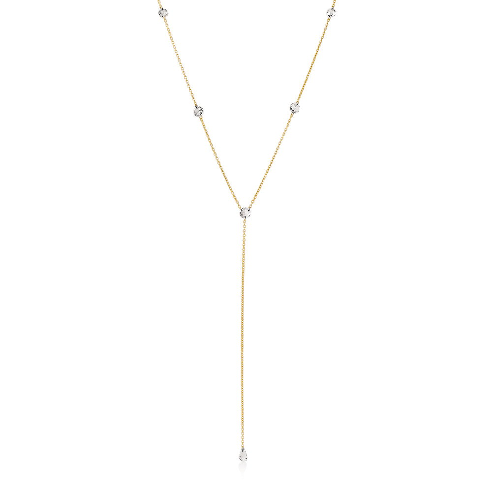 14ky .53ctw Rose-Cut Diamond Lariat 16-18