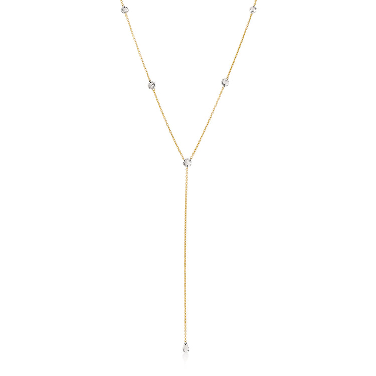 14ky .53ctw Rose-Cut Diamond Lariat 16-18