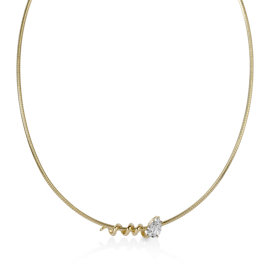 14ky 1.78 Pear Shaped Lab Diamond Omega Necklace