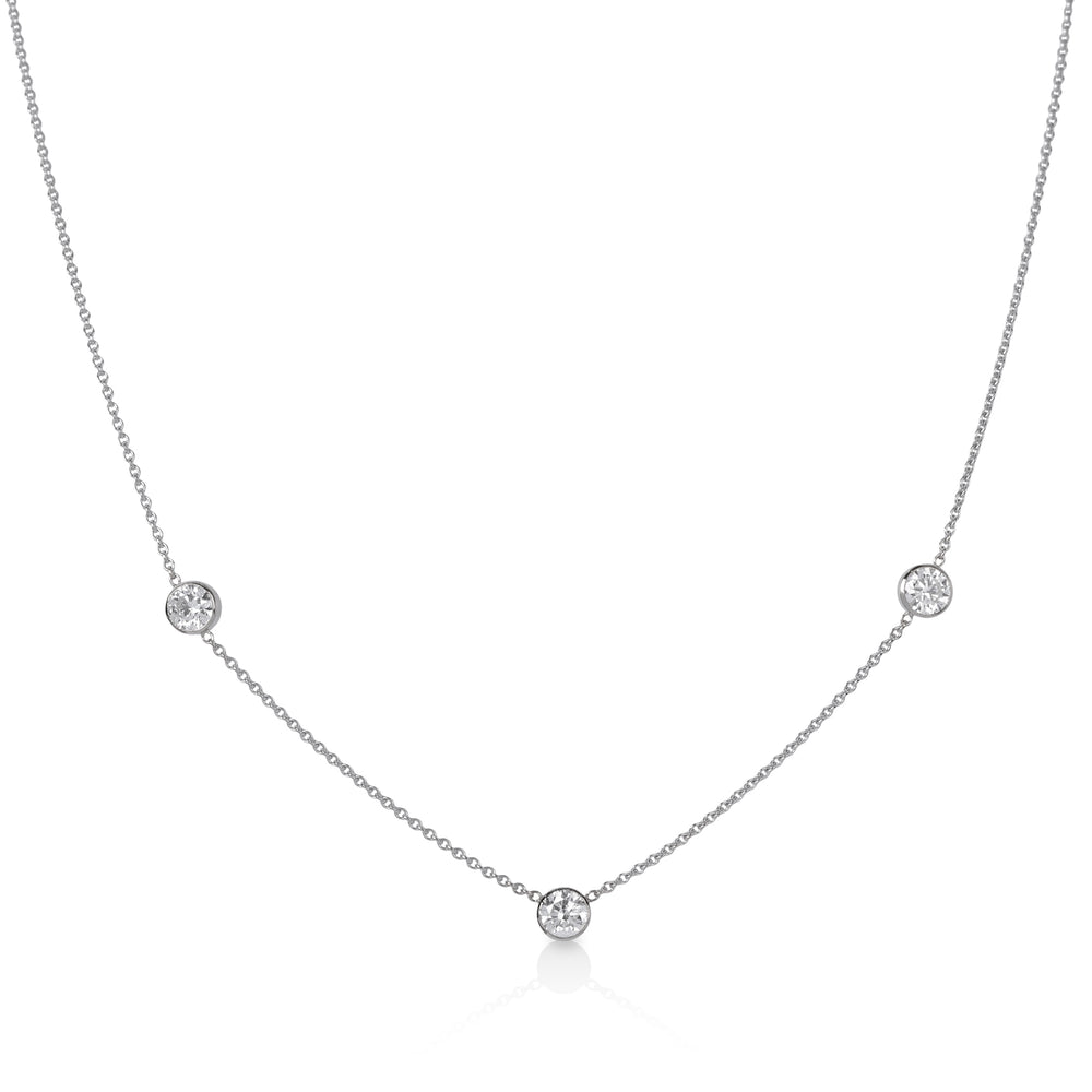 14kw 1ctw Three Diamond-By-The-Yard Necklace