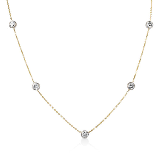 14ky/w 1.64ctw Diamond-By-The-Yard Lab  Necklace