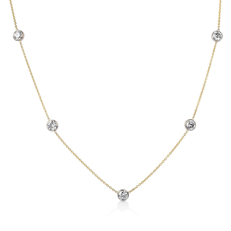 14ky/w 1.64ctw Diamond-By-The-Yard Lab  Necklace