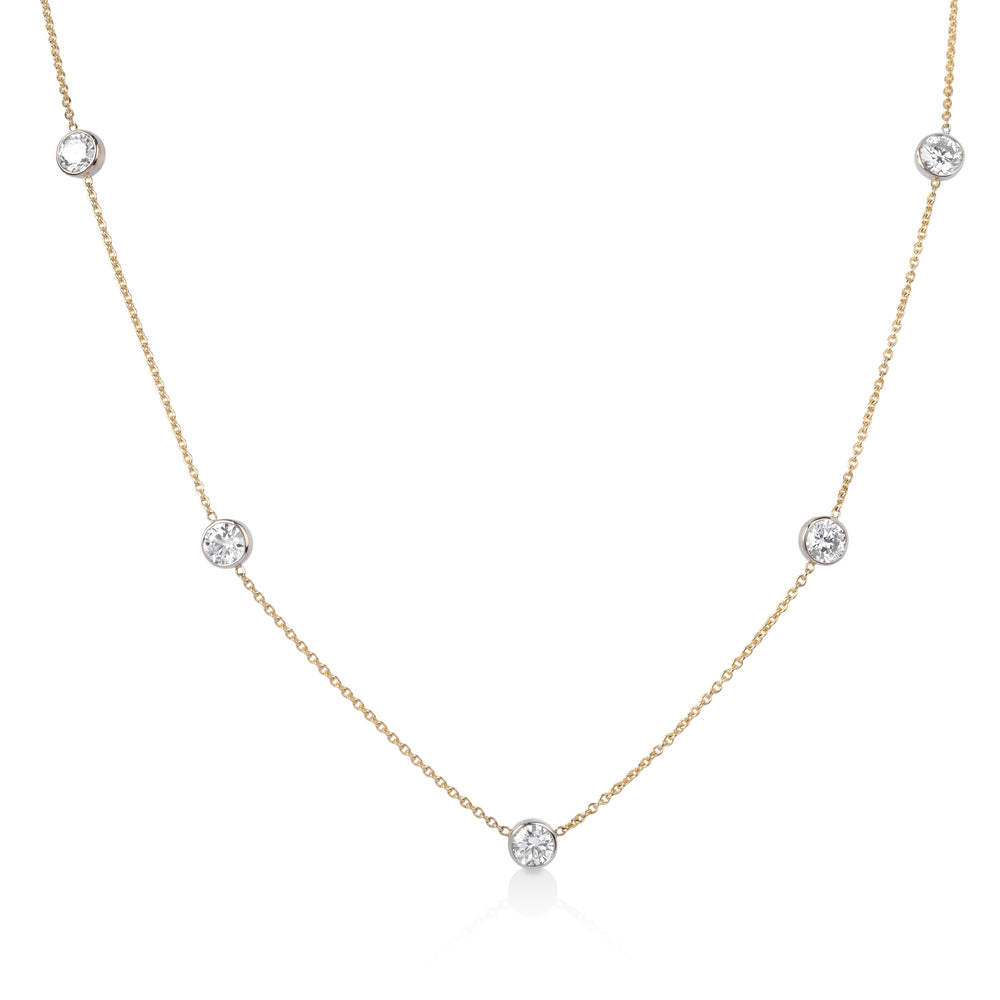 14ky/w 1.64ctw Diamond-By-The-Yard Lab  Necklace