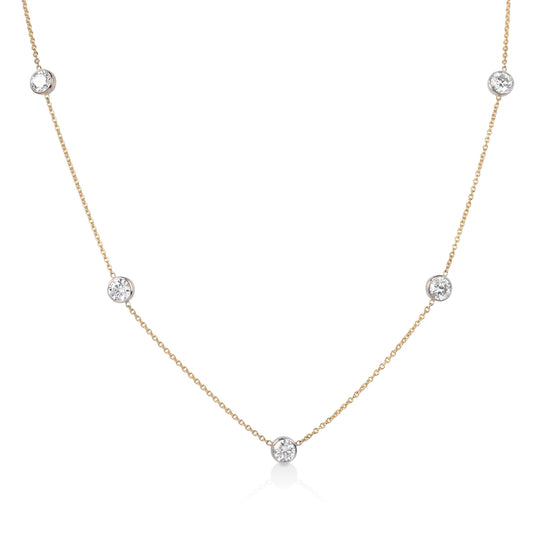 14ky/w 1.64ctw Diamond-By-The-Yard Lab  Necklace