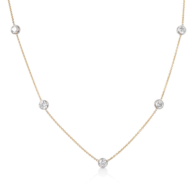 14ky/w 1.64ctw Diamond-By-The-Yard Lab  Necklace