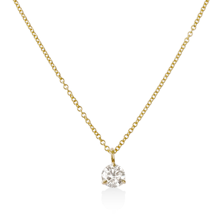 14ky .50ct RBC Lab Three Prong Pendant