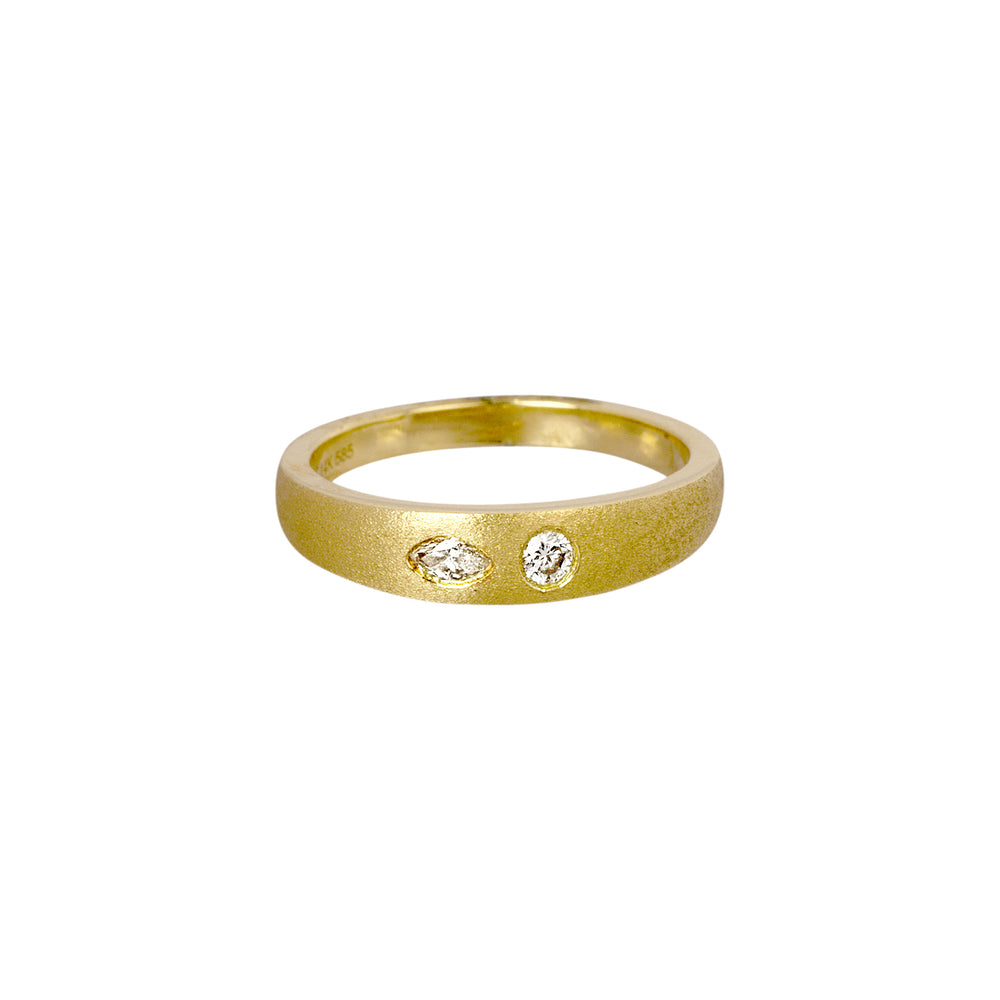 14ky  .13ctw Two-Stone Diamond Band