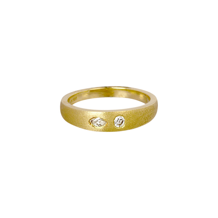 14ky  .13ctw Two-Stone Diamond Band