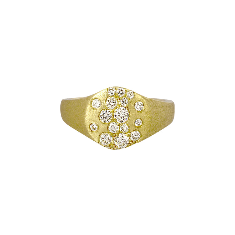 14ky .34ctw Confetti Diamond Signet Pinky Ring