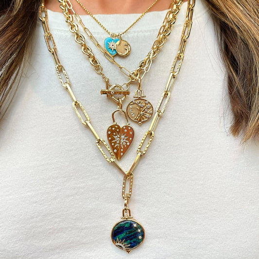 Love Toggle Classic Chunky Hexagon Chain by Three Stories Jewelry