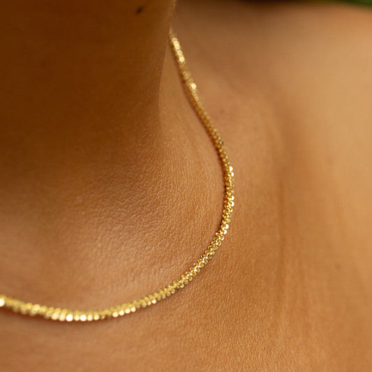 14ky Solid Diamond-Cut Necklace