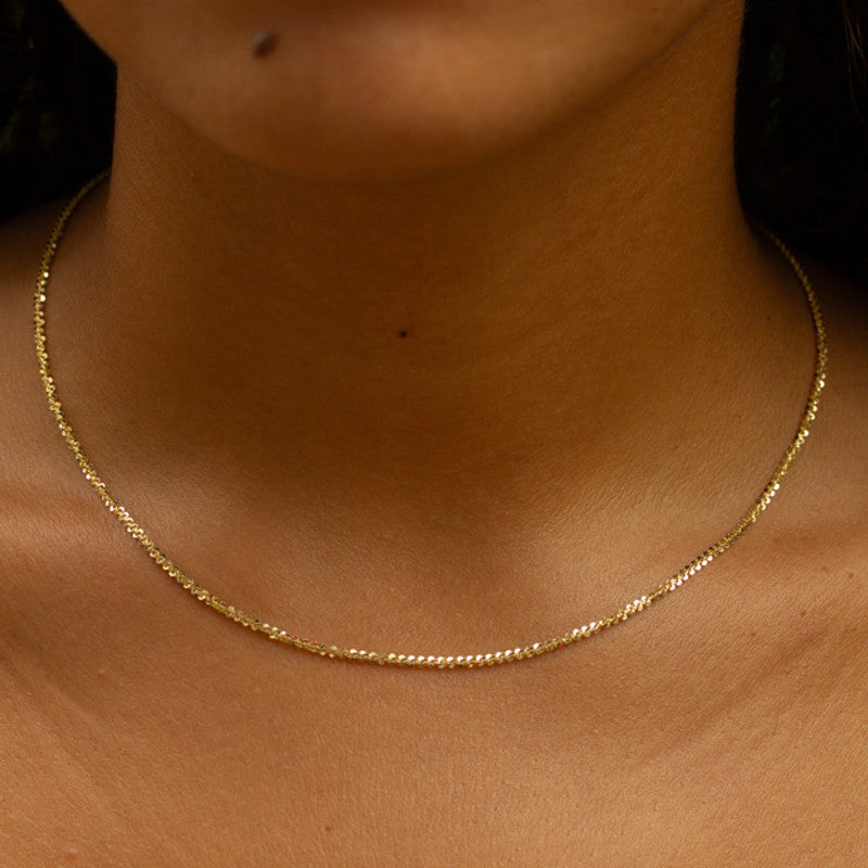 14ky Solid Diamond-Cut Necklace