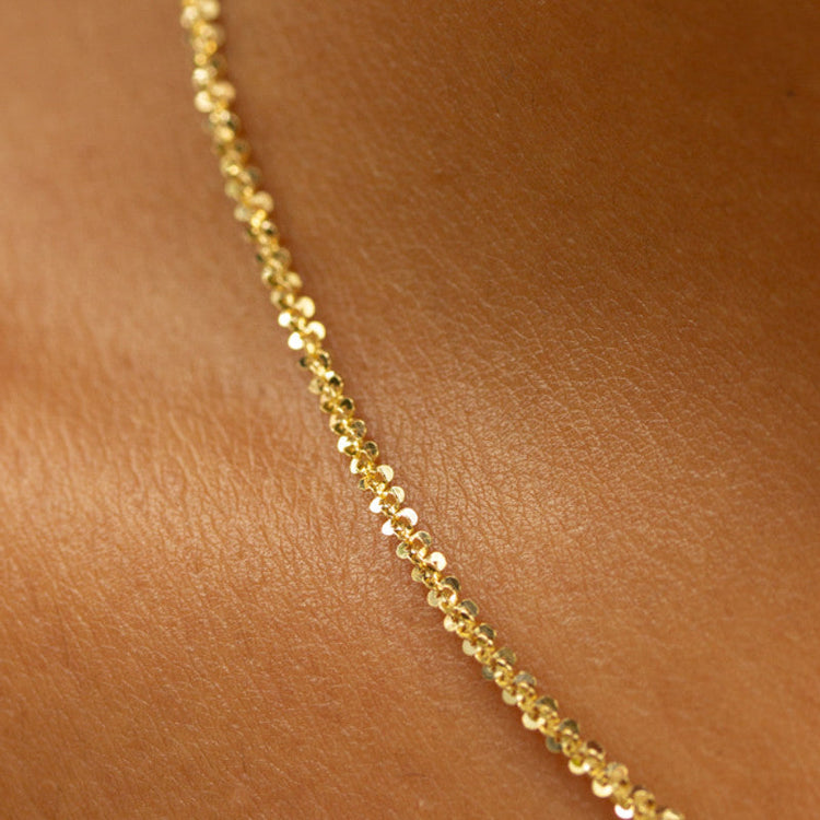 14ky Solid Diamond-Cut Necklace