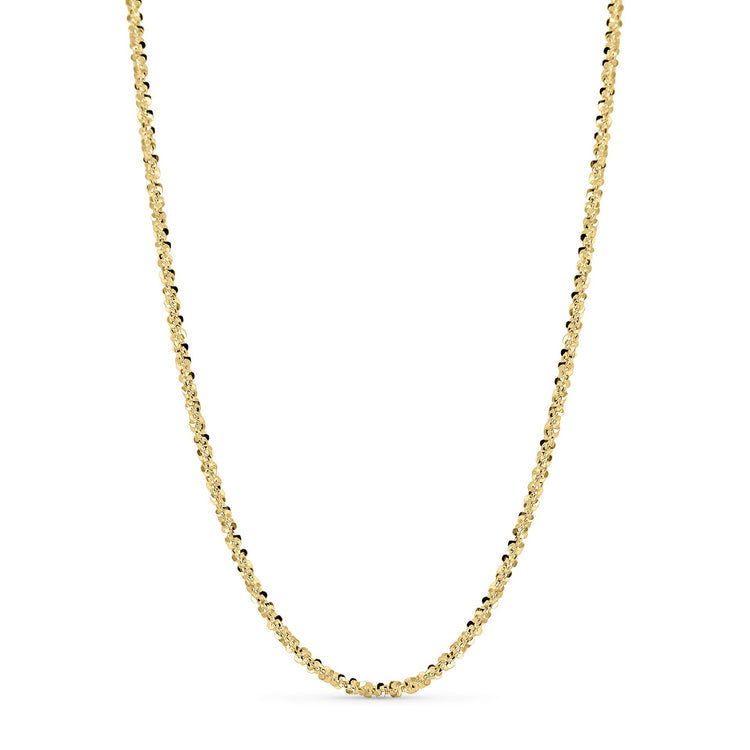 14ky Solid Diamond-Cut Necklace