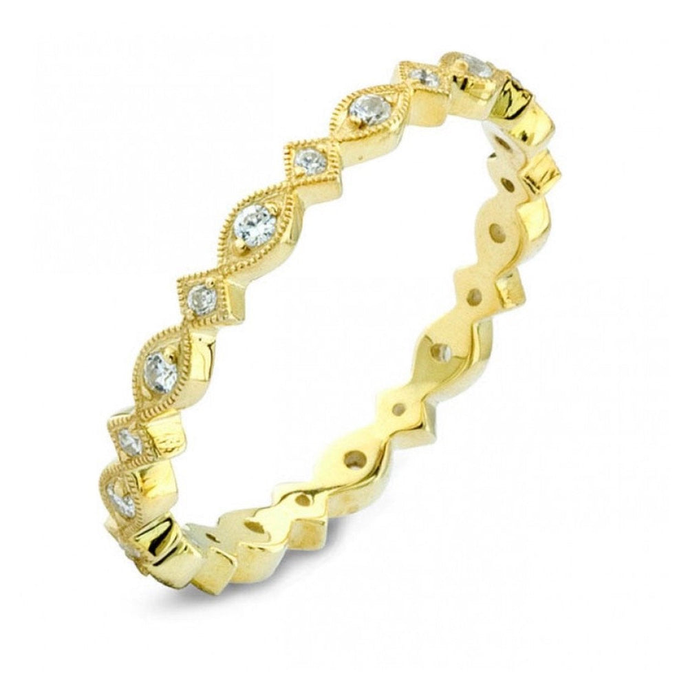 Stackable Square & Round-Shaped Diamond Band