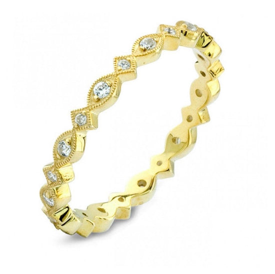Stackable Square & Round-Shaped Diamond Band