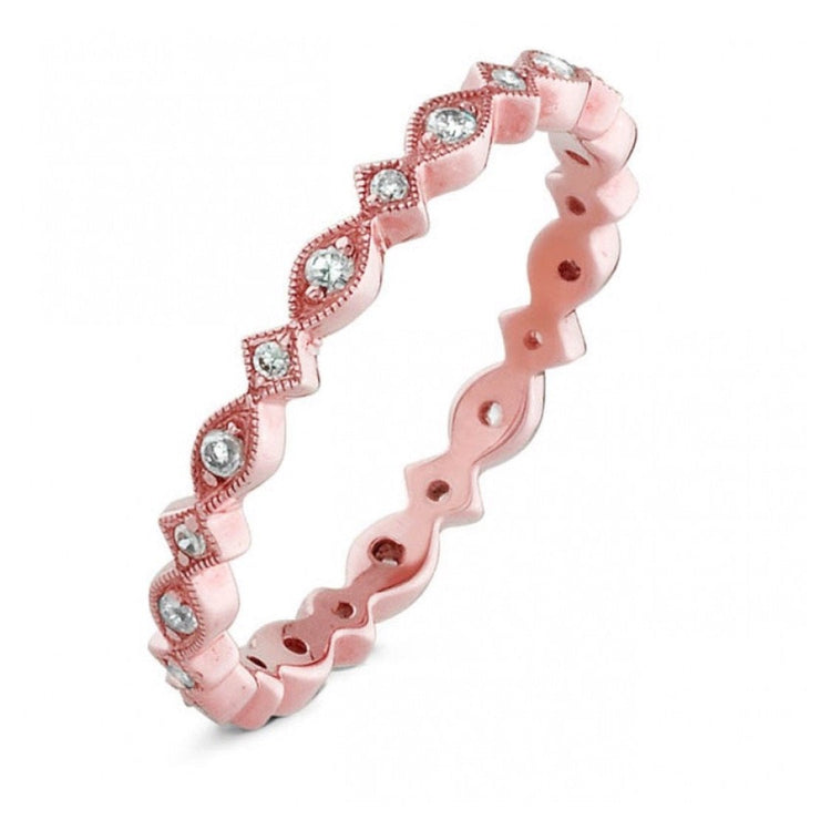 Stackable Square & Round-Shaped Diamond Band