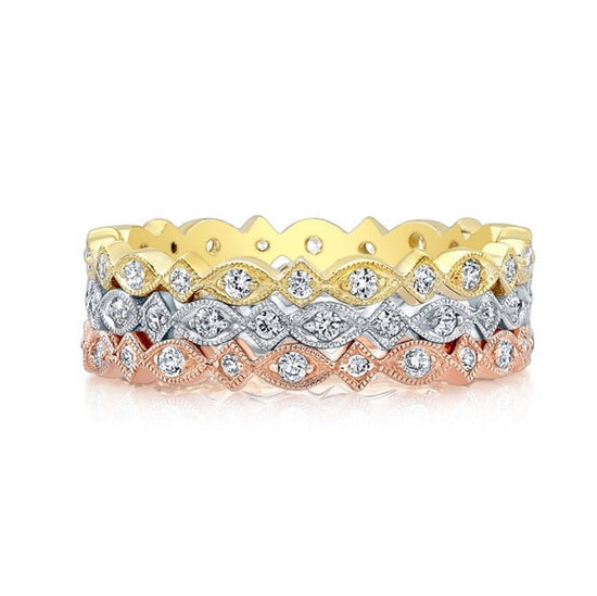 Stackable Square & Round-Shaped Diamond Band