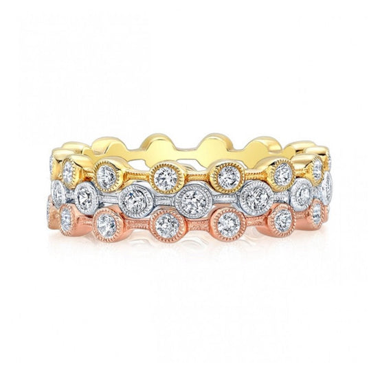 Bezel-Set Diamond Stackable Wedding Band