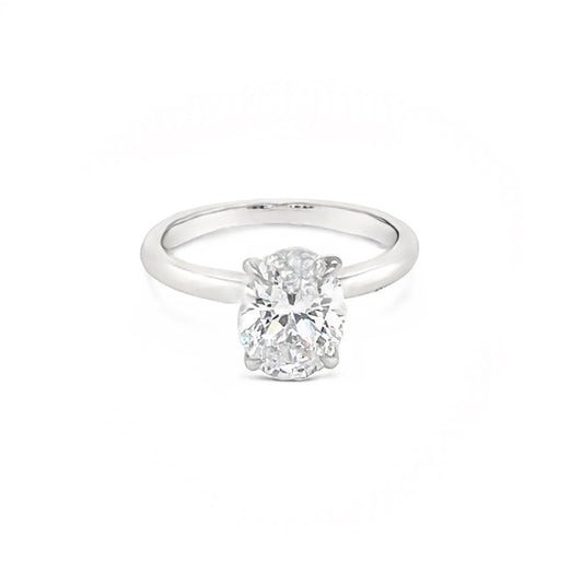 Platinum Oval-Shaped 4-Prong Cathedral