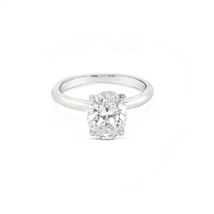 Platinum Oval-Shaped 4-Prong Cathedral