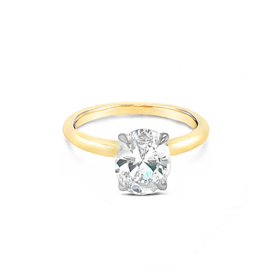 14k Yellow Gold 4-Prong Oval Solitaire