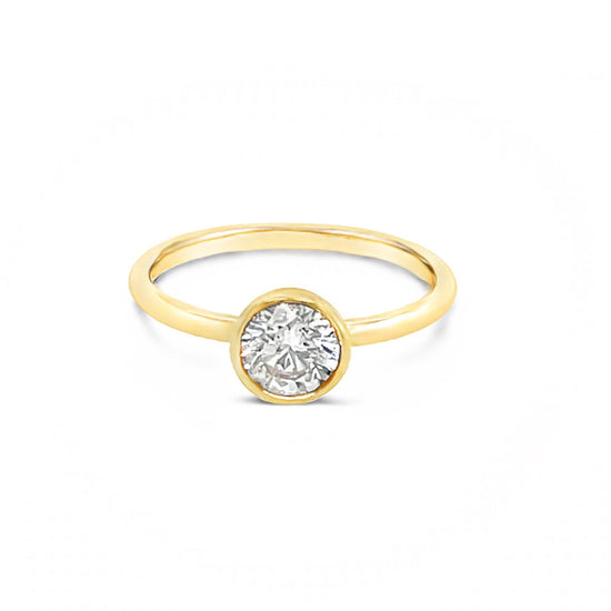 .78ct Yellow Gold Bezel Round Brilliant-Cut Diamond Ring