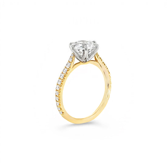 14k Yellow Gold 6-Prong French-Set Cathedral