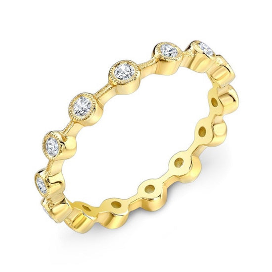 Bezel-Set Diamond Stackable Wedding Band