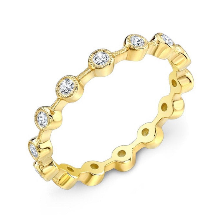 Bezel-Set Diamond Stackable Wedding Band