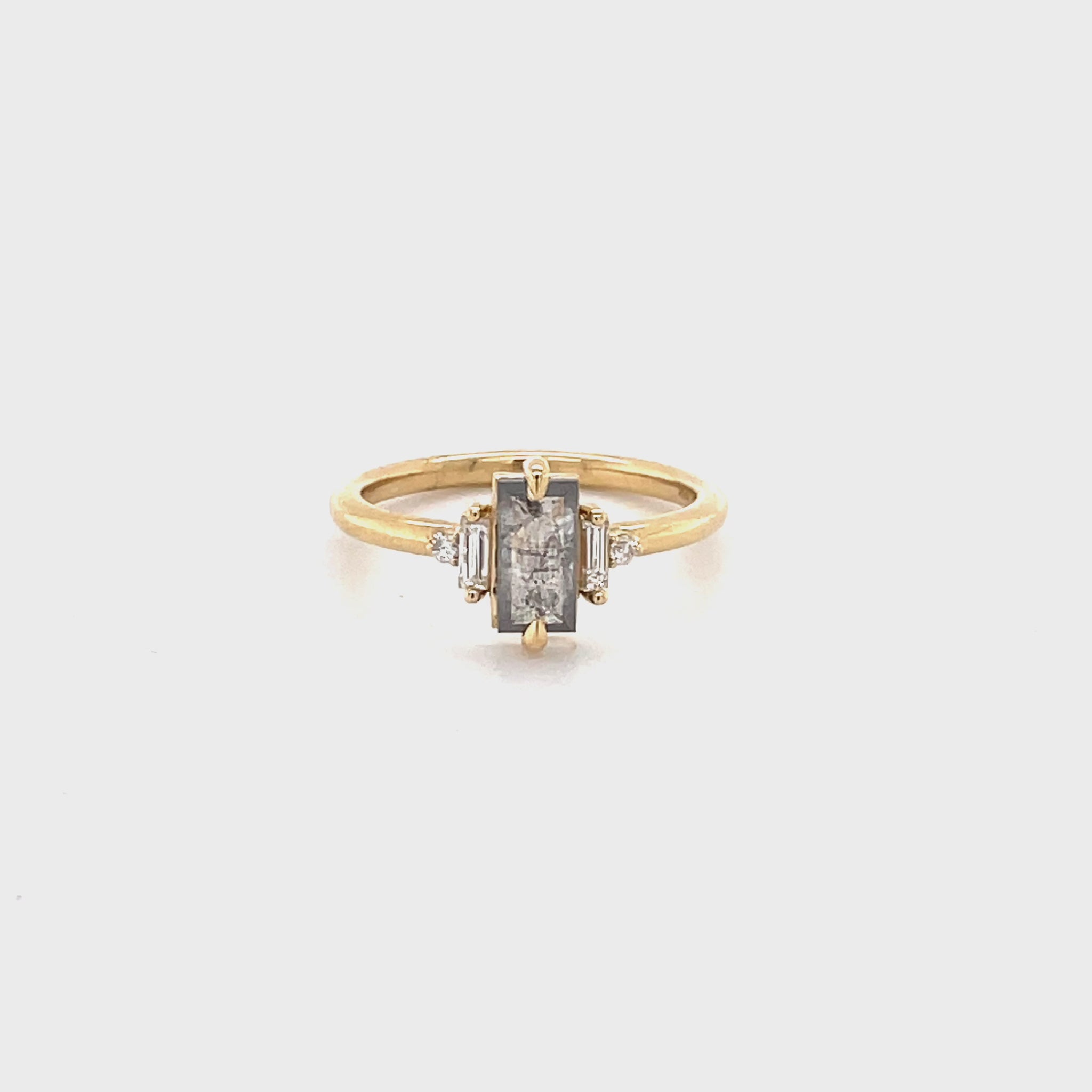 .85ct Five-Stone Salt & Pepper Diamond Ring
