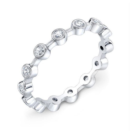 Bezel-Set Diamond Stackable Wedding Band