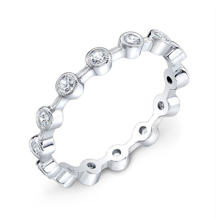 Bezel-Set Diamond Stackable Wedding Band