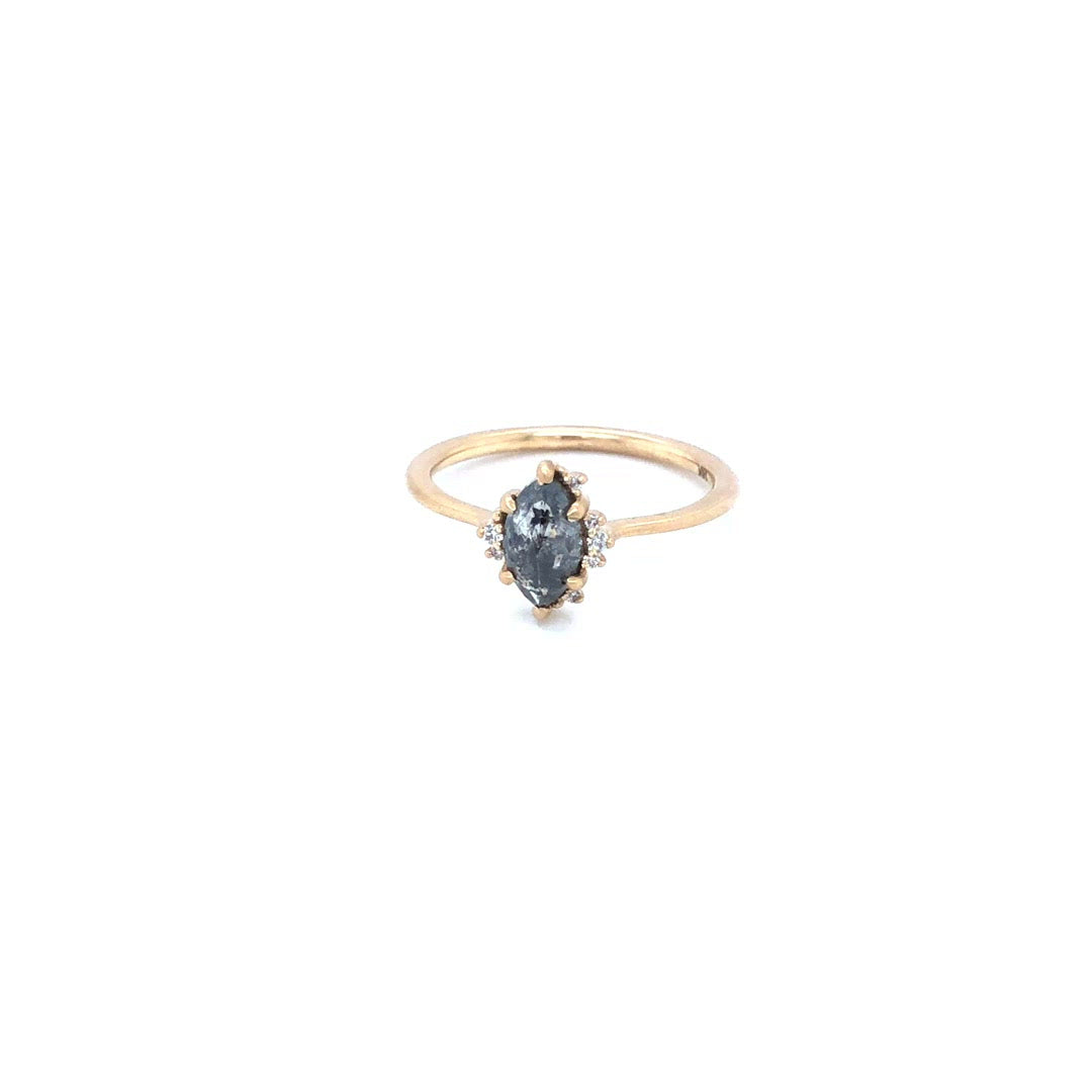 .89ct “Stella" Marquise Salt & Pepper Diamond Ring