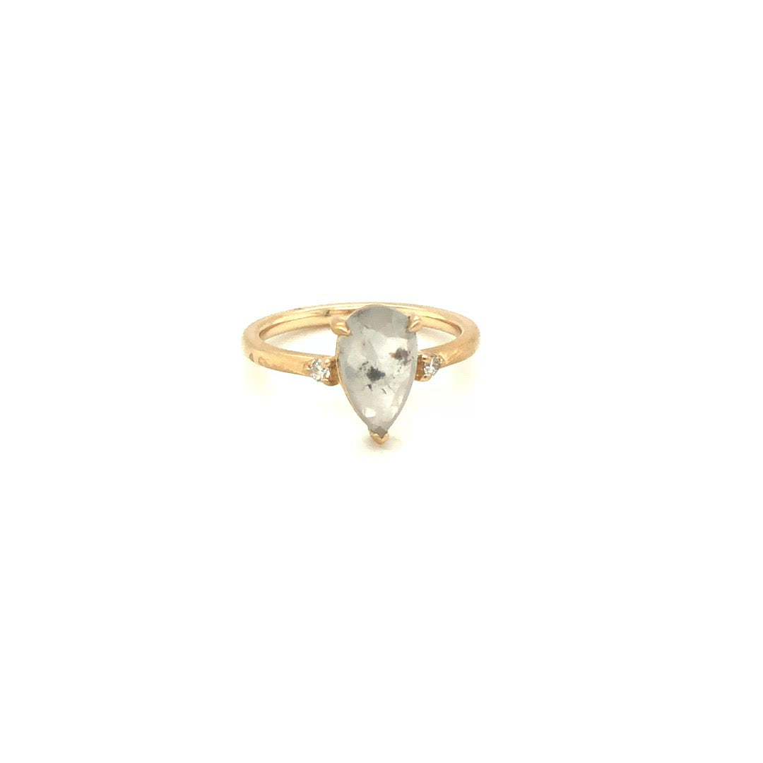 1.68ct “Ellie" Pear-Shaped Salt & Pepper Diamond Ring