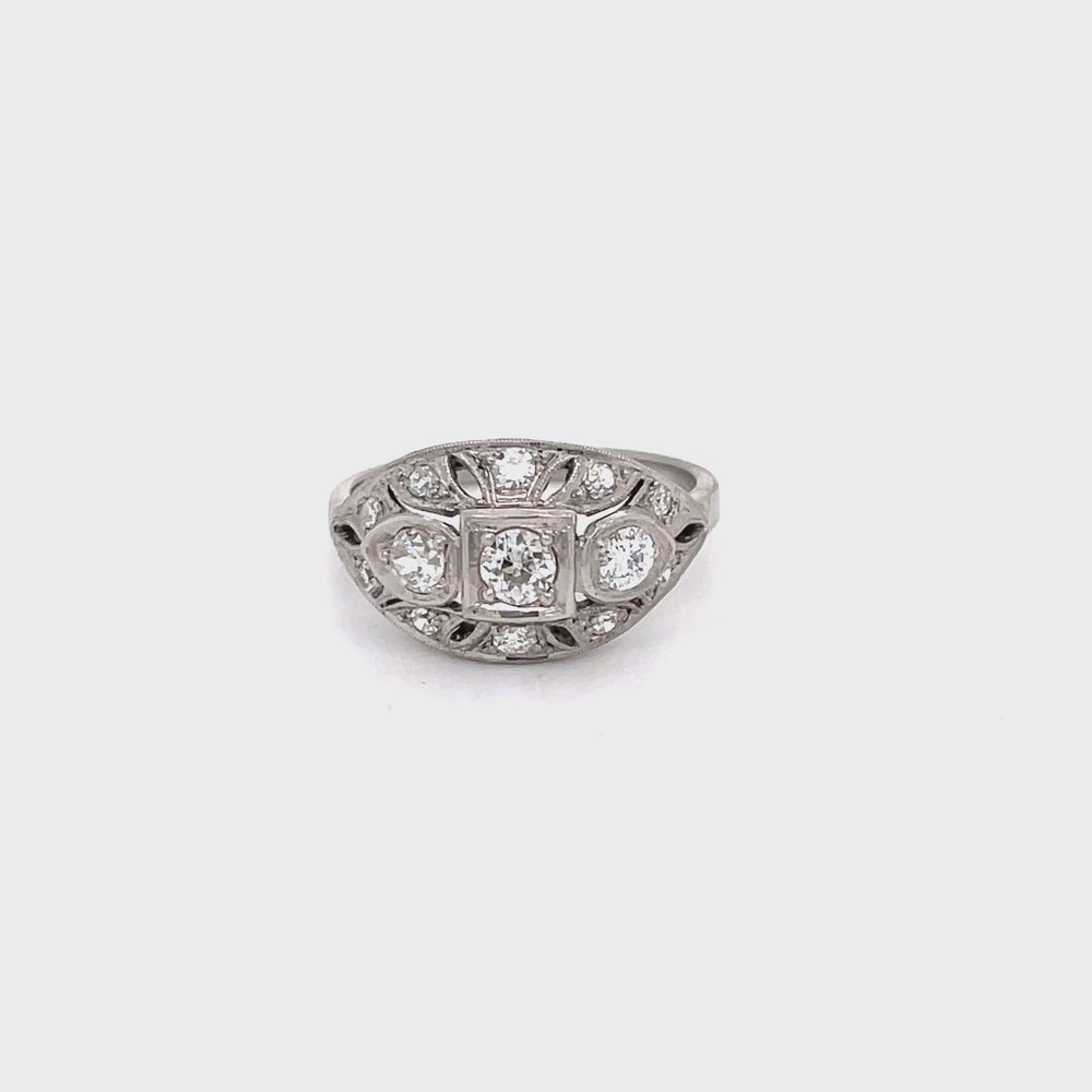 Vintage Platinum .50ctw Diamond Ring
