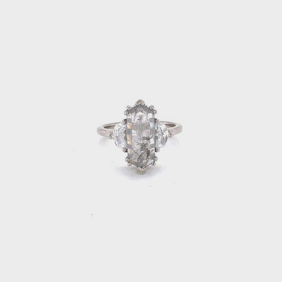 1.96ct Hex-Shaped 3-Stone Diamond Ring