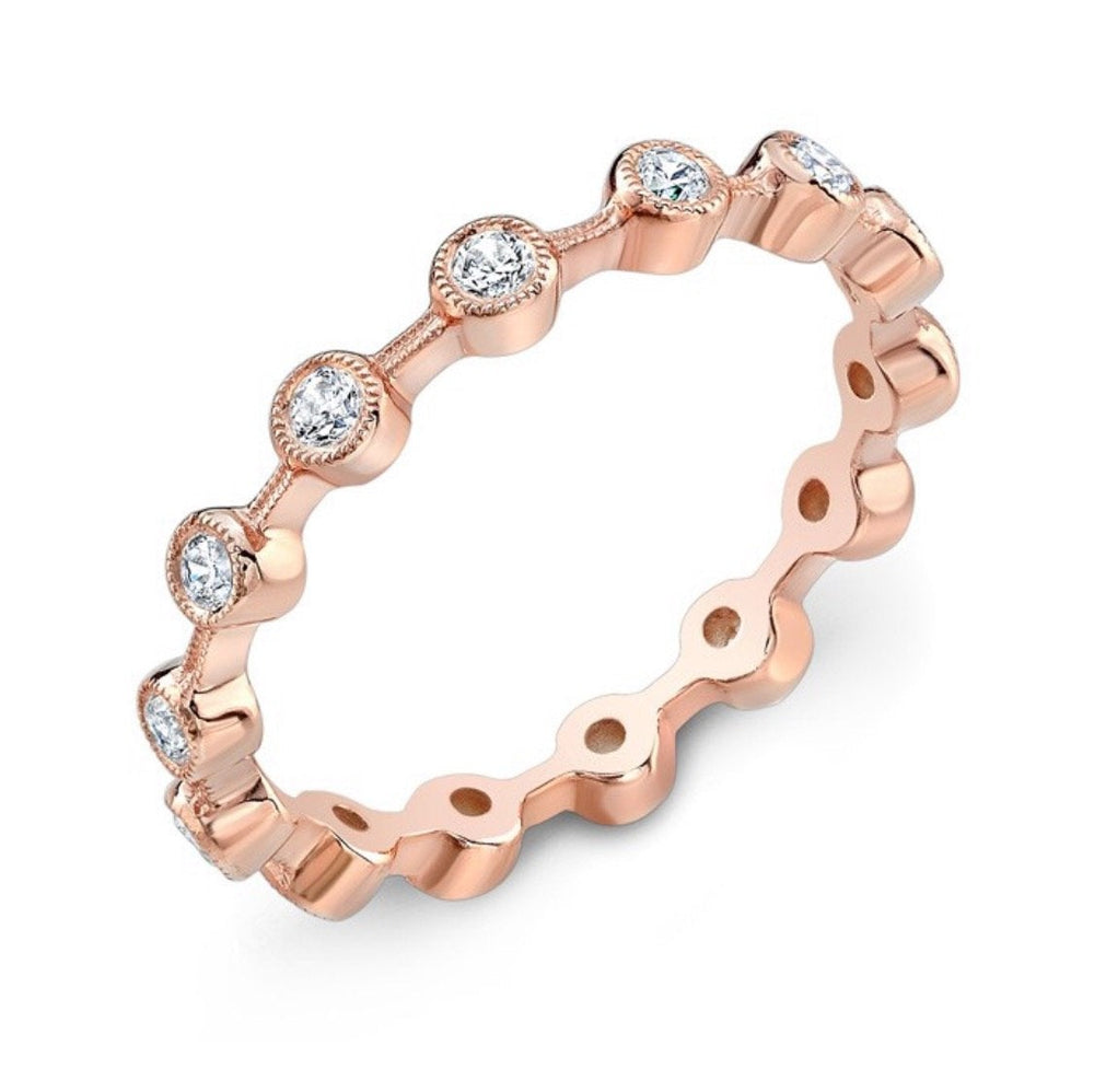 Bezel-Set Diamond Stackable Wedding Band