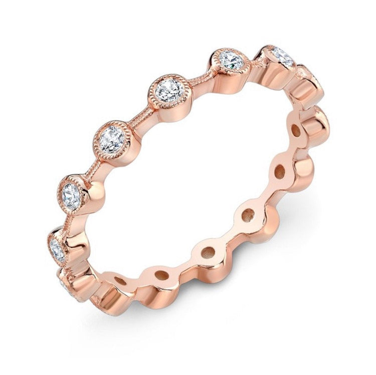 Bezel-Set Diamond Stackable Wedding Band